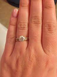 Pave Solitaire With Plain Wedding Band Pictures Weddingbee Plain Wedding Band Engagement Ring Wedding Band Elegant Engagement Rings