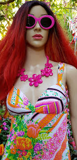 Flower Power..! 1980s Pink Pastel & Pretty Pot Pin b…