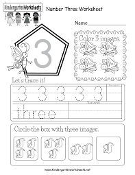 number three worksheet free kindergarten math worksheet for kids
