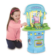 Kitchen unit with shelves, sink, draining board, hob, oven & fridge 2x plates 2x cups 2x spoons 2x forks 2x knives salt & pepper pots cooking pot wit. Peppa Pig Toy Kitchen Set Off 66
