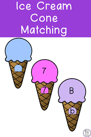 Color each scoop a different color of the rainbow if you'd like! Ice Cream Cones Matching Sheets Simple Living Creative Learning