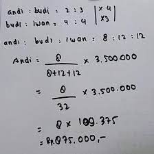 Perbandingan uang wati dan novi ialah 2 : Perbandingan Uang Andi Dan Budi Adalah 2 3 Sementara Perbandingan Uang Budi Dan Iwan Adalah Brainly Co Id