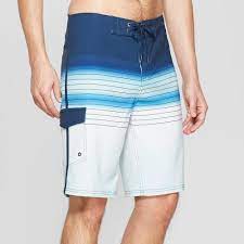 Men S 10 Striped Sandy Board Shorts Goodfellow Co Blue 34 In 2021 Board Shorts Men S Swimsuits Modest Swimwear