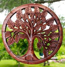 Tree Of Life Wall Sculpture Panel Hand Carved Wood Mahogany Balinese Art Ebay In 2021 Wall Art Plaques Balinese Art Wall Sculpture Art