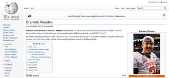 Brandon Weeden Wikipedia Vandalized Business Insider