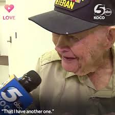 Happy Birthday! ❤️️ A small Oklahoma town gathered to honor and celebrate  World War II veteran Philip Read’s 99th birthday. https://bit.ly/3y1CPLJ  #NewsWeLove