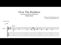 verse 1 c em somewhere over the rainbow f c way up high f c there's a land that i heard of g am f once in a lullaby chorus c em somewhere over the rainbow f c skies are blue f c and the dreams that you dare to dream g am f really do come true verse 2 c some day i'll wish upon a star em am f and wake up where the clouds are far behind me c. Pdf Guitar Tabs And Guitar Pro Tabs Somewhere Over The Rainbow Instrumental Guitar Tab