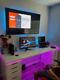 Gamers Desk Ps4 In 2020 Ikea Alex Desk Computer Gaming Room Gaming Desk Hacks