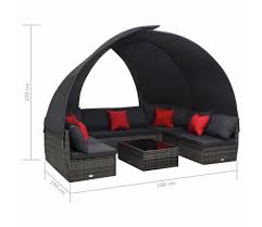 Jeder garten lässt sich durch stilvolle loungemöbel verschönern. Vidaxl 9 Piece Garden Lounge Set With Canopy Poly Rattan Anthracite Vidaxl Com
