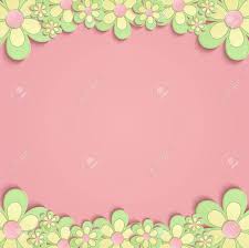 Pink flower green leaf floral wallpaper border. Spring Flowers Border Card 3d Pink And Green Royalty Free Cliparts Vectors And Stock Illustration Image 55483383