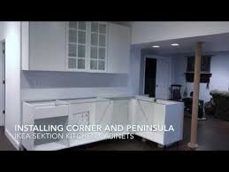 1 Installing Ikea Sektion Cabinets Corner Peninsula Youtube Ikea Sektion Cabinets Ikea Ikea Corner Kitchen Cabinet