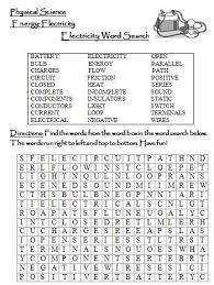 Electricty Worksheets For Kids Learning Ideas Grades K 8 Electrical Energy Word Search Science Electricity Electrical Energy 6th Grade Science