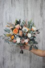 Your flowers will not wilt or fade away, they will remain as vibrant as your own memories. Rust Ivory Sage Green Flowers Bridal Bouquet Faux Bouquet Etsy Fake Wedding Flowers Green Wedding Bouquet Flower Bouquet Wedding