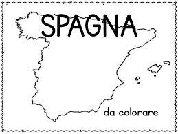 Cartina geografica a3 spagna/portogallo plastificata. La Spagna Da Colorare Mamma E Casalinga
