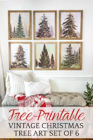 Vintage Christmas Tree Gallery Wall Printable Set Bless Er House Christmas Wall Art Gallery Wall Printables Christmas Wall Decor