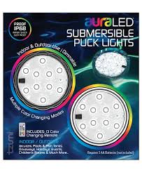 Tzumi Aura Led Submersible Puck Lights 2 Pack Remote Controlled Dimmable Waterproof Multicolor Led Puck Lights Reviews Home Macy S