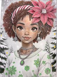 Cozy girl season adult coloring pages