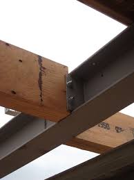 Image Result For Wood Column Connecting To Steel Beam Steel Frame Construction Wood Beams Steel Frame House
