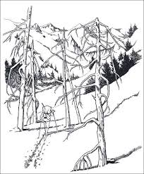 Disegni Da Colorare Per Adulti Paesaggio Con Neve Paesaggi Disegni Da Colorare Colori
