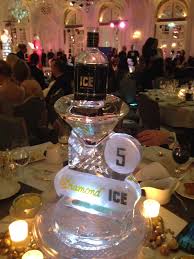Ice Table Centre Designed To Hold A Small Bottle Of Vodka Icebucket Table Centers Diamond Ice Ice Art