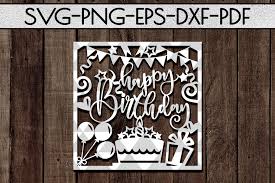 Tag and label with head, cake, star, heart glasses and bubble. Happy Birthday Svg Cutting File Birthday Gift Papercut Pdf 167203 Paper Cutting Design Bundles