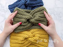 Win free stuff crochet free knitting and crochet leg warmer patterns. Crochet Twisted Ear Warmer Headband Just Be Crafty