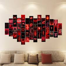 Aesthetic bedroom ideas home decor for small room interior and. 50pcs Red Neon Aesthetic Pictures For Wall Collage Kits Atillart