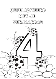Kleuren Nu Verjaardag 4 Jaar Kleurplaten