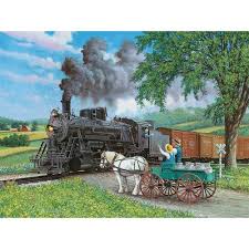Horse Crossing 300 Large Piece Jigsaw Puzzle Bits And Pieces Larger Piece Jigsaw Puzzles Country Art Art
