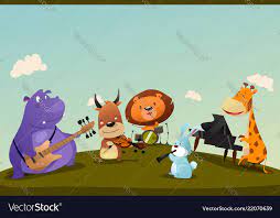 Animals Playing Music Instrument In A Band Vector Image