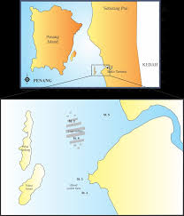 Map Of Aman Island Penang Showing The Five Sampling Sites