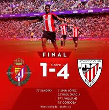 Athletic bilbao played against real valladolid in 2 matches this season. Valladolid 1 4 Ath Bilbao Video E Hlahelletseng Ka Botlalo Laliga Santander