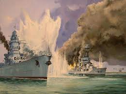 French Battleships Jean Bart And Richelu Under Bombardment By Royal Navy 1940 Warship Battleship Navy Ships