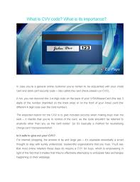 The card number is primarily a card. What Is Cvv Code What Is Its Importance By Kristinajozy Issuu