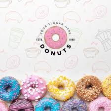 Free Psd Arrangement Of Colorful Donuts With Mock Up