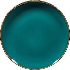 Lanka Assiette Plate En Faience Vert Emeraude D27cm Assiettes Plates Assiette Design Assiette