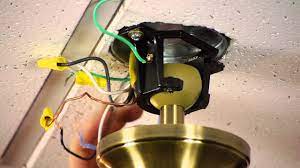 Next connect the two black wires in the same fashion. How To Install A Ceiling Fan On A Prewired Ceiling Fan Outlet Ceiling Fans Youtube