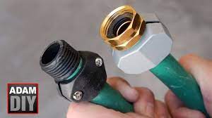The plumbing valve to which you attach the hose, which is also known as a hose bibb, spigot or faucet, has the required male hose connector, and you connect this valve directly to the water supply pipe. Repairing A Garden Hose One Connector I Wont Buy Youtube