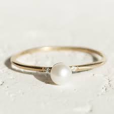 Black And White Pearl Ring Meaning Pearl Ring With Diamonds In 2020 Pearl Engagement Ring Dainty Engagement Rings White Pearl Ring