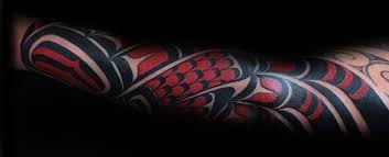 Explore cool tribal ink ideas from the pacific coast with red and black ink. 70 Haida Tattoo Designs For Men Tribal Ink Ideas