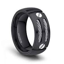 Discover our stylish men's rings at michael hill, crafted in titanium, tungsten, sterling silver, and 10ct gold, as well as diamond styles for an extra statement. Black Titanium Cable Rings Mens Fashion Rings Comfort Fit