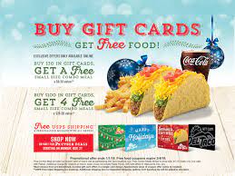 This free visa gift card offer is allow for people more than 18 years old in united only need to submit email/zip code and fill all required infomation in next page to get free visa gift card. Buy Del Taco Holiday Gift Cards Get Free Food Through January 1 2018 Chew Boom