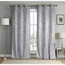 Duck River Silver Thermal Grommet Blackout Curtain 38 In W X 84 In L Maddie 13455d 12 The Home Depot Blackout Curtains Panel Curtains Grommet Curtains