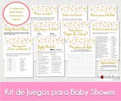 Solo necesitas que cada participante anote en una. Baby Shower Juegos Para Imprimir Pink And Gold 11 Juegos Etsy