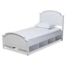 Twin mates platform storage bed with 3 drawers, white. Twin Elise Wood Storage Platform Bed White Baxton Studio Target