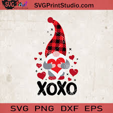 Buffalo Plaid Gnome Valentine Svg Xoxo Valentine S Day Svg Gnome Xoxo Svg Svg Print Studio