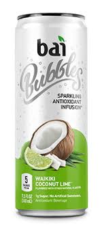 Bai antioxidant infusion is yet another reason why you should never accept the implication that energy drinks are unhealthy. Waikiki Coconut Lime Sparkling Water Bai Antioxidant Drinks Recipe Bacon Nutrition Facts Coconut Nutrition