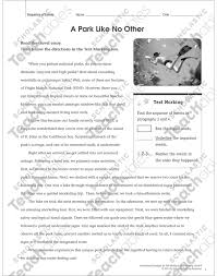 They are topical or on topics that students can relate to or identify with and can include some pictures to give context and serve as an icebreaker. A Park Like No Other Sequence Of Events Close Reading Printable Lesson Plans And Ideas Texts