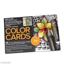 cartes a colorier pour marqueurs chameleon zen 16 pcs livre coloriage adulte creavea ninjago 4 ninjas