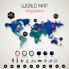 World Map Infographics Vector Free Vector Graphic Download Infographic Map Data Map World Map Design